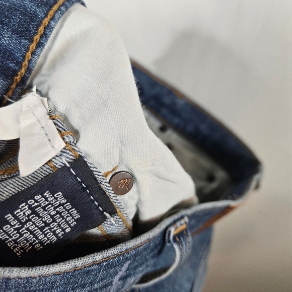 Madewell 10" High Rise Skinny Jeans Drop Step Hem 24P Blue Distressed Denim - Picture 10 of 10
